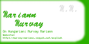 mariann murvay business card